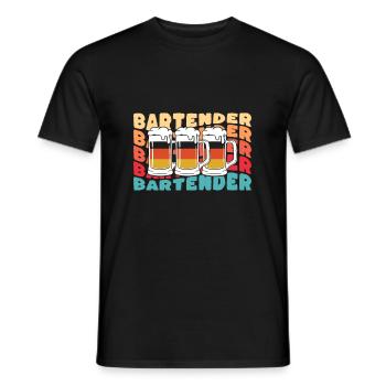 Bartender Bartender Shirt Gift Vintage - Men's T-Shirt - black - Front - AI Model Male 178 light (178cm)