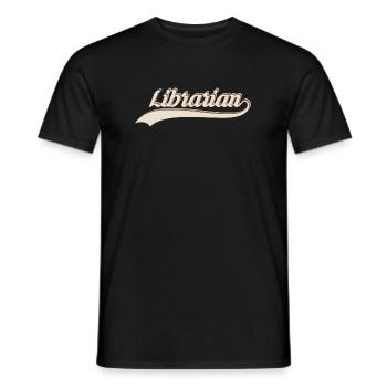 Cadeau de chemise de bibliothécaire rétro vintage - T-shirt homme - noir - Devant - AI Model Male 178 light (178cm)