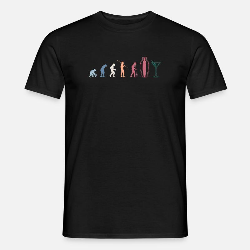 Evolution Bartender Barkeeper Shirt Geschenk - Männer T-Shirt - Schwarz
