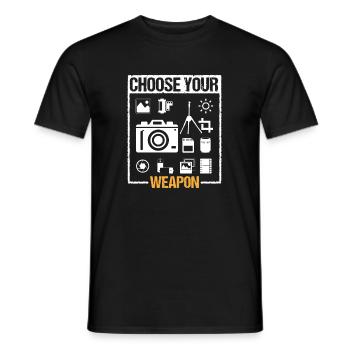 Choose Your Weapons Shirt Geschenk Fotograf - Männer T-Shirt - Schwarz - Vorne - AI Model Male 178 light (178cm)