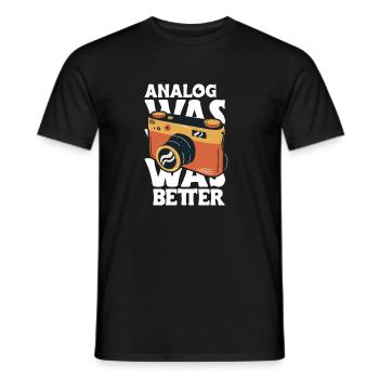 Analog était un meilleur cadeau de chemise de photographe - T-shirt homme - noir - Devant - AI Model Male 178 light (178cm)