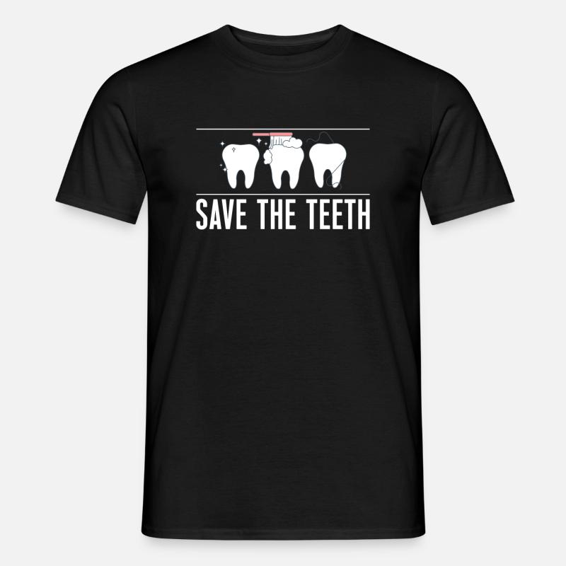 Save The Teeth - Männer T-Shirt - Schwarz