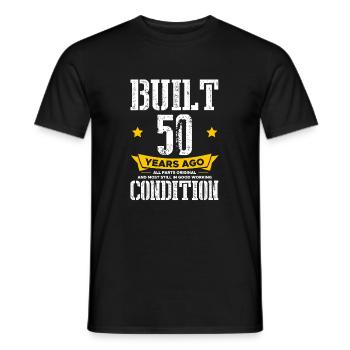 Construit il y a 50 ans Chemise 1973 - T-shirt homme - noir - Devant - AI Model Male 178 light (178cm)