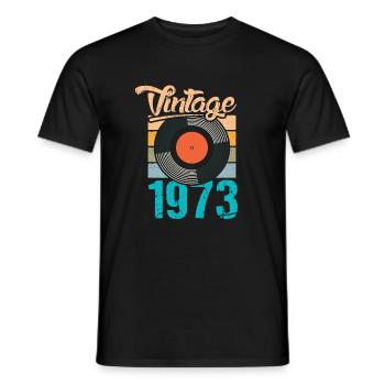 Chemise de disque vinyle vintage 50e anniversaire - T-shirt homme - noir - Devant - AI Model Male 178 light (178cm)