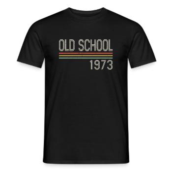 Vintage Retro Oldschool 1973 50e anniversaire - T-shirt homme - noir - Devant - AI Model Male 178 light (178cm)