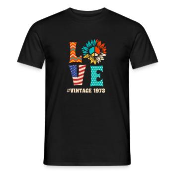 Love Vintage 1973 Chemise Cadeau 50e anniversaire - T-shirt homme - noir - Devant - AI Model Male 178 light (178cm)