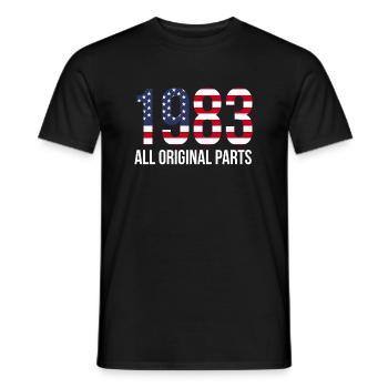 USA Flag America 1983 40e anniversaire - T-shirt homme - noir - Devant - AI Model Male 178 light (178cm)