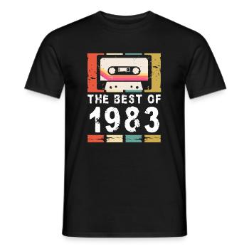 Le meilleur de 1983 Cassette Vintage 40e anniversaire - T-shirt homme - noir - Devant - AI Model Male 178 light (178cm)