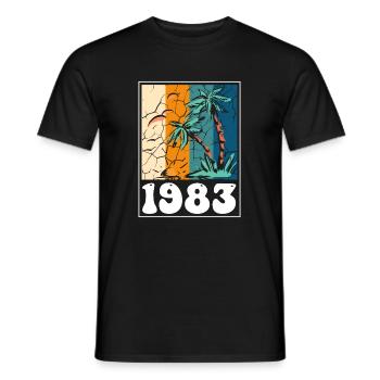 Vintage 40. Geburtstag Palmen Strand Urlaub - Männer T-Shirt - Schwarz - Vorne - AI Model Male 178 light (178cm)