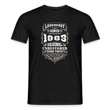 40e anniversaire 1983 Cadeau de chemise - T-shirt homme - noir - Devant - AI Model Male 178 light (178cm)