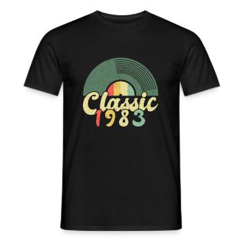 Classic Record 1983 Chemise 40e anniversaire - T-shirt homme - noir - Devant - AI Model Male 178 light (178cm)