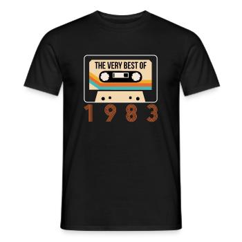 The Very Best Of Cassette 1983 40th Birthday - Men's T-Shirt - black - Front - AI Model Male 178 light (178cm)
