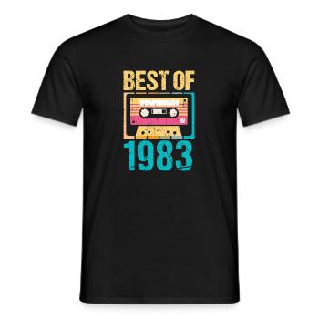 Best Of 1983 Cassette 40th Birthday - Men's T-Shirt - black - Front - AI Model Male 178 light (178cm)