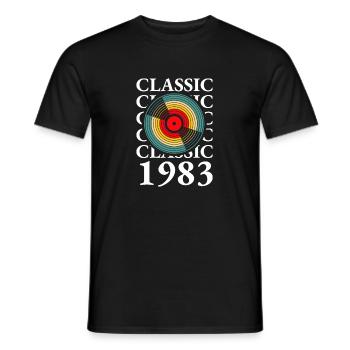 Classic Record 1983 Chemise 40e anniversaire - T-shirt homme - noir - Devant - AI Model Male 178 light (178cm)