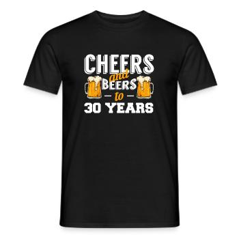 Cheers And Beers To 30 Years Shirt Gift - Men's T-Shirt - black - Front - AI Model Male 178 light (178cm)