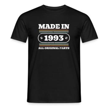 Fabriqué en 1993 30th Birthday Shirt Gift - T-shirt homme - noir - Devant - AI Model Male 178 light (178cm)