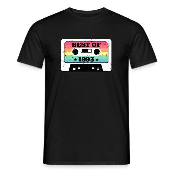 1993 30 Birthday Shirt Gift Best Of Cassette - T-shirt homme - noir - Devant - AI Model Male 178 light (178cm)