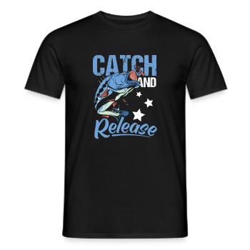 Catch And Release Shirt Angler Gift - Men's T-Shirt - black - Front - AI Model Male 178 light (178cm)