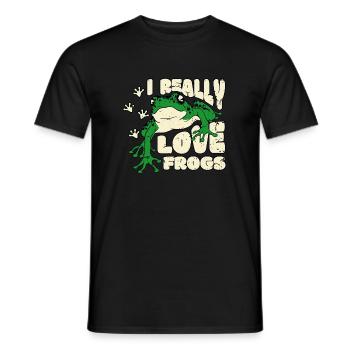 I Really Love Frogs Shirt Geschenk - Männer T-Shirt - Schwarz - Vorne - AI Model Male 178 light (178cm)