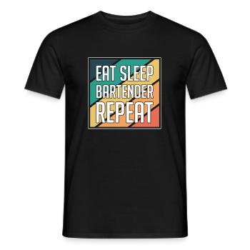 Manger du sommeil Barman Repeat Shirt - T-shirt homme - noir - Devant - AI Model Male 178 light (178cm)