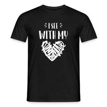 I See With My Heart Shirt Geschenk Blinder Mensch - Männer T-Shirt - Schwarz - Vorne - AI Model Male 178 light (178cm)