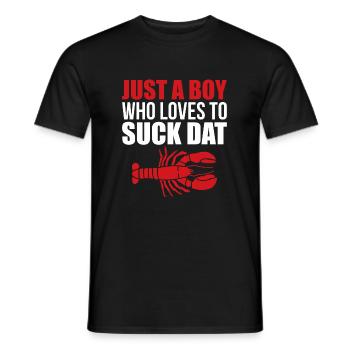 Juste un garçon qui aime sucer la chemise dat écrevisse - T-shirt homme - noir - Devant - AI Model Male 178 light (178cm)
