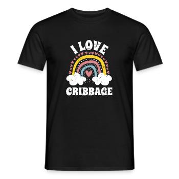 J’aime le cadeau de chemise de cribbage - T-shirt homme - noir - Devant - AI Model Male 178 light (178cm)