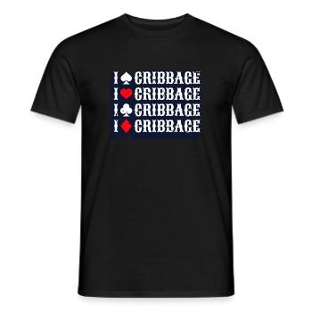 J’aime Cribbage Shirt Cadeau - T-shirt homme - noir - Devant - AI Model Male 178 light (178cm)