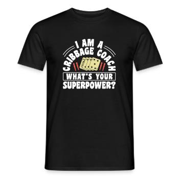 Je suis un cadeau de chemise d’entraîneur de cribbage - T-shirt homme - noir - Devant - AI Model Male 178 light (178cm)