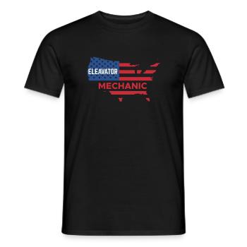 Mécanicien d’ascenseur USA Flag America Flag - T-shirt homme - noir - Devant - AI Model Male 178 light (178cm)