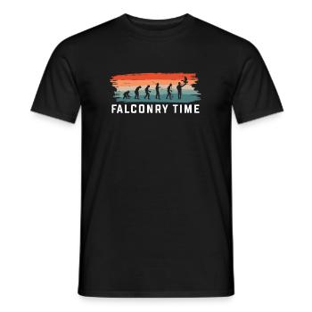 Vintage Retro Falconry Time - Männer T-Shirt - Schwarz - Vorne - AI Model Male 178 light (178cm)
