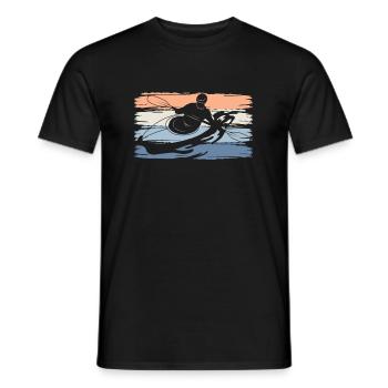 Vintage Retro Kajak Shirt Geschenk - Männer T-Shirt - Schwarz - Vorne - AI Model Male 178 light (178cm)
