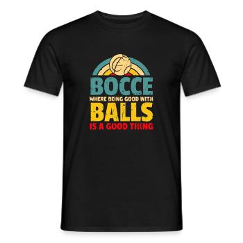 Bocce Ball Spieler Shirt Geschenk - Männer T-Shirt - Schwarz - Vorne - AI Model Male 178 light (178cm)