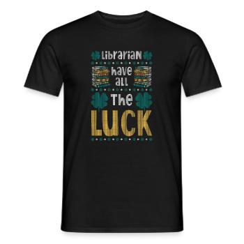 St. Patricks Day Bibliothekarin Bibliothek - Männer T-Shirt - Schwarz - Vorne - AI Model Male 178 light (178cm)