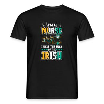 St. Patrick's Day Nurse Nurse - Men's T-Shirt - black - Front - AI Model Male 178 light (178cm)