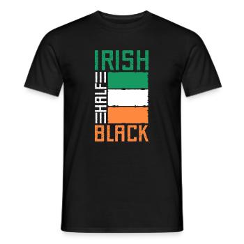 Half Irish Half Black Shirt St. Patrick's Day - Men's T-Shirt - black - Front - AI Model Male 178 light (178cm)