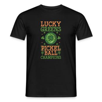 Lucky Greens Pickleball Champions - Men's T-Shirt - black - Front - AI Model Male 178 light (178cm)