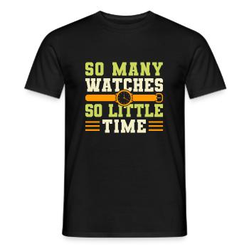So Many Watches So Little Time - Men's T-Shirt - black - Front - AI Model Male 178 light (178cm)