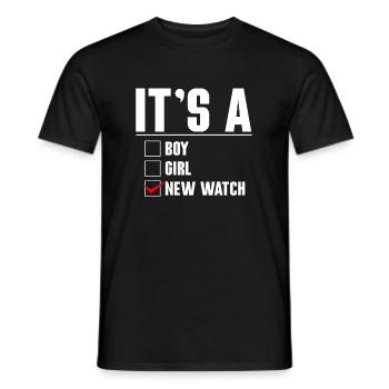 It´s A Boy Girl New Watch Shirt Uhrensammler - Männer T-Shirt - Schwarz - Vorne - AI Model Male 178 light (178cm)