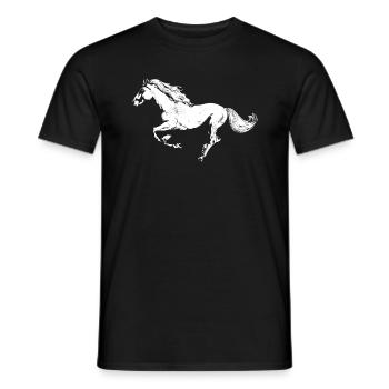 Pferd - Männer T-Shirt - Schwarz - Vorne - AI Model Male 178 light (178cm)