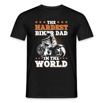 Motorcycle dad biker dad - Men's T-Shirt - black - Front - AI Model Male 178 light (178cm)