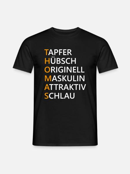 Thomas Name Geschenk - Männer T-Shirt - Schwarz