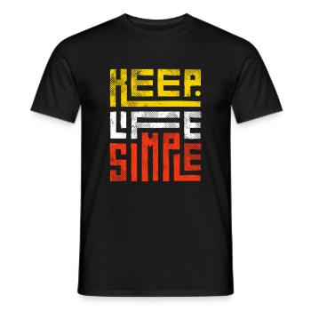 Keep Life Simple T-Shirt - Männer T-Shirt - Schwarz - Vorne - AI Model Male 178 light (178cm)