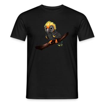 Bébé perroquet Ara oiseau - T-shirt homme - noir - Devant - AI Model Male 178 light (178cm)