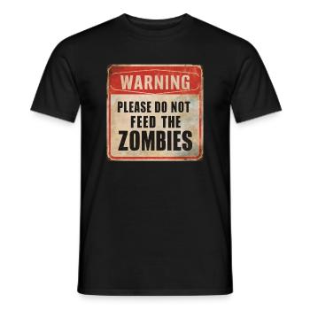 Avertissement Ne nourrissez pas les zombies Signe d’avertissement - T-shirt homme - noir - Devant - AI Model Male 178 light (178cm)