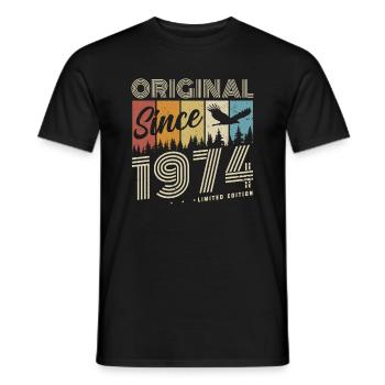Original depuis 1974 Cadeau d’anniversaire vintage - T-shirt homme - noir - Devant - AI Model Male 178 light (178cm)