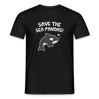 Sauvez les pandas de mer, orque mignonne - T-shirt homme - noir - Devant - AI Model Male 178 light (178cm)