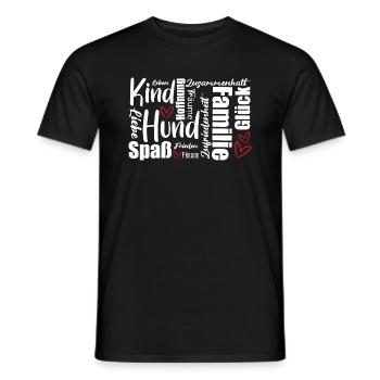 Mein Leben, Mein Hund, Meine Damilie - Männer T-Shirt - Schwarz - Vorne - AI Model Male 178 light (178cm)