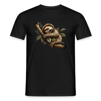 Paresseux Animal Paresseux Bébé - T-shirt homme - noir - Devant - AI Model Male 178 light (178cm)