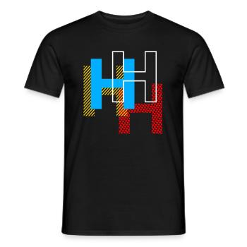 H Letter - Men's T-Shirt - black - Front - AI Model Male 178 light (178cm)